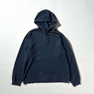 00's CHAPS ネイビー ヘンリーネック ニット パーカ