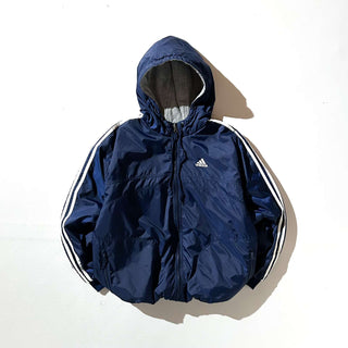 90's adidas ナイロン×スウェット フーデッド リバーシブル シェル ジャケット