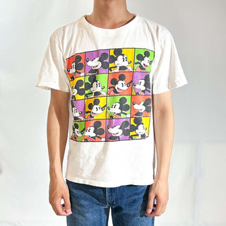 80's "made in USA" Disney "Andy Warhol Pattern" ミッキー アート プリント Tシャツ