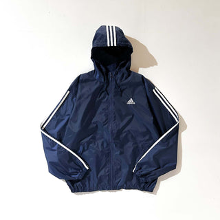 90's adidas フーディー フルジップ ナイロン ジャケット