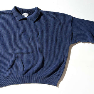 90's～00's "made in USA" sarah Arizona 襟付き ニット セーター(ネイビー)