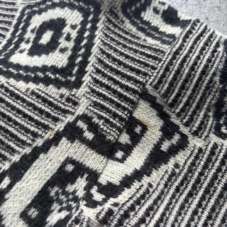 ～90's アンゴラ × ウール 総柄 ニット カーディガン