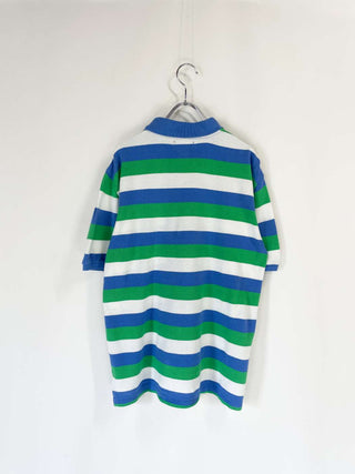 CHAPS マルチボーダー ワンポイント刺繍 S/Sポロシャツ