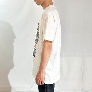 90's "made in USA" SCREEN STARS イラストマップ プリント Tシャツ