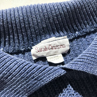 90's～00's "made in USA" sarah Arizona 襟付き ニット セーター(ネイビー)