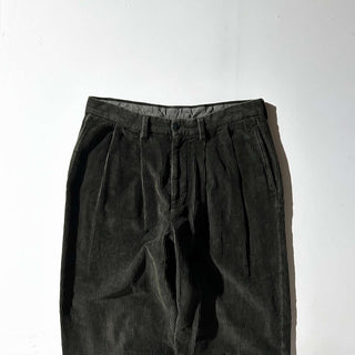 90's NAUTICA オリーブ 2タック コーデュロイ ワイド パンツ