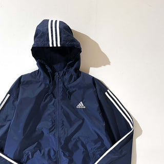 90's adidas フーディー フルジップ ナイロン ジャケット