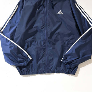 90's adidas フーディー フルジップ ナイロン ジャケット