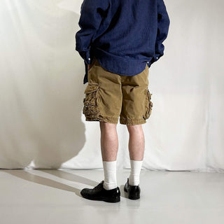 90's～ OLD RALPH LAUREN ６ポケット カーゴ ショーツ(カーキ)