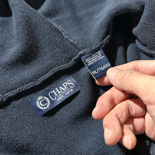 00's CHAPS ネイビー ヘンリーネック ニット パーカ
