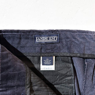 90's～ "deadstock" LANDS' END ２タック コーデュロイ パンツ (TRUENAVY 35×29)