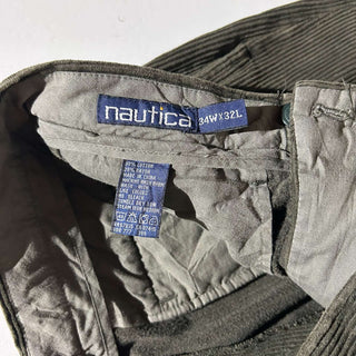90's NAUTICA オリーブ 2タック コーデュロイ ワイド パンツ