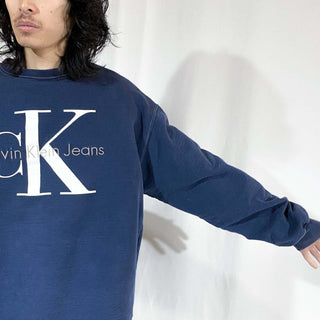 90's "made in Canada" Calvin Klein ロゴプリント ヘビーウェイト スウェット シャツ