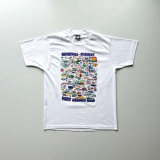 90's "made in USA" SCREEN STARS イラストマップ プリント Tシャツ