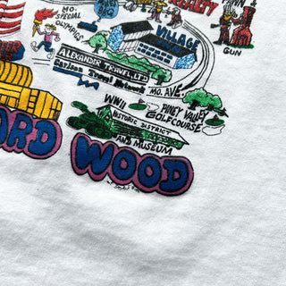 90's "made in USA" SCREEN STARS イラストマップ プリント Tシャツ