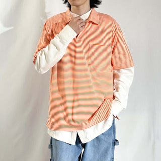 90's～ OLD RALPH LAUREN "Pima cotton" ボーダー S/Sポロシャツ