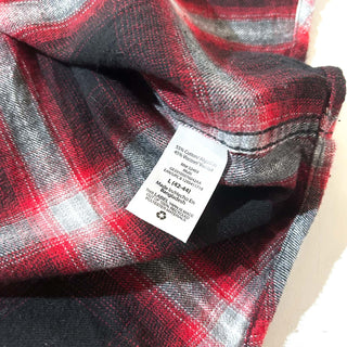 00's GEORGE コットン×レーヨン 比翼ボタンダウン オンブレ風  L/Sネルシャツ