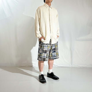 00's OLD NAVY パッチワーク マドラス ワイド ショーツ
