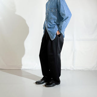 90's～00's AXIST ブラック 2タック ワイド チノ パンツ
