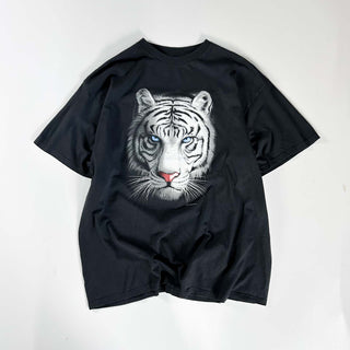 ホワイトタイガー アニマル プリント Tシャツ