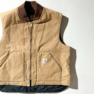 carhartt ベージュ 裏キルティング オーバーサイズ ダック クラシック ベスト