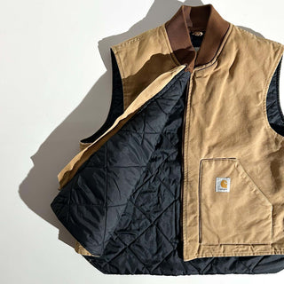 carhartt ベージュ 裏キルティング オーバーサイズ ダック クラシック ベスト