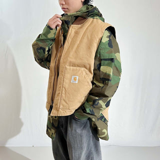 carhartt ベージュ 裏キルティング オーバーサイズ ダック クラシック ベスト