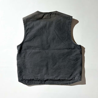 00's carhartt ブラック フェード 裏キルティング ダック ベスト(XLARGE-REGULAR)