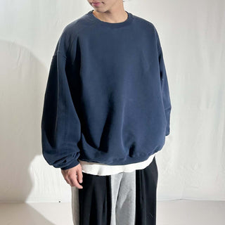 00's champion "極太アーム" ネイビー 無地 スウェット シャツ