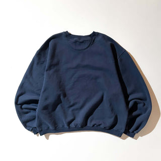 00's champion "極太アーム" ネイビー 無地 スウェット シャツ