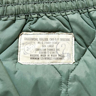 70's U.S.AIR FORCE CWU-9/P セージグリーン キルティング ライナー パンツ