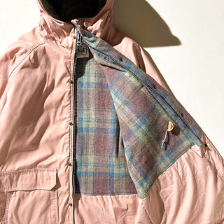 70's WOOLRICH サーモンピンク ダブルジップ フーデット マウンテン ジャケット