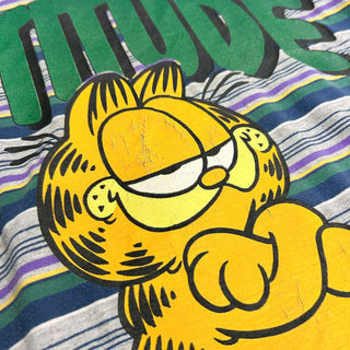 70's～80's "made in BRAZIL" Garfield ボーダー キャラクタープリント Tシャツ