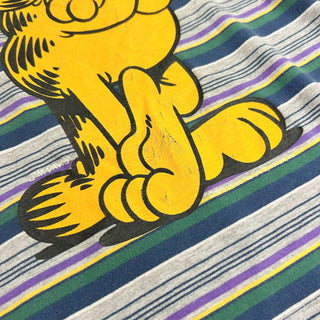 70's～80's "made in BRAZIL" Garfield ボーダー キャラクタープリント Tシャツ