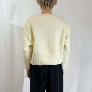 70's～ "made in USA" オフホワイト キルティング スウェット シャツ