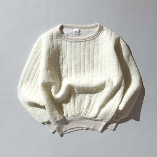 70's～ "made in USA" オフホワイト キルティング スウェット シャツ