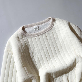 70's～ "made in USA" オフホワイト キルティング スウェット シャツ