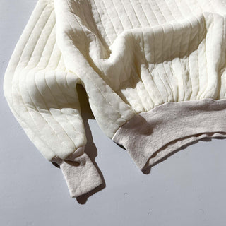 70's～ "made in USA" オフホワイト キルティング スウェット シャツ