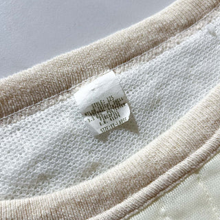 70's～ "made in USA" オフホワイト キルティング スウェット シャツ