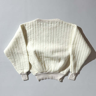 70's～ "made in USA" オフホワイト キルティング スウェット シャツ