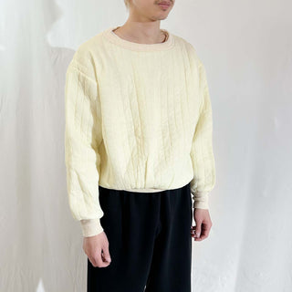 70's～ "made in USA" オフホワイト キルティング スウェット シャツ