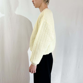 70's～ "made in USA" オフホワイト キルティング スウェット シャツ