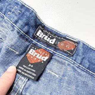 00's Brud 刺し子パッチ デニム スケーターショーツ
