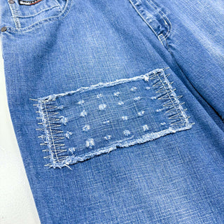 00's Brud 刺し子パッチ デニム スケーターショーツ