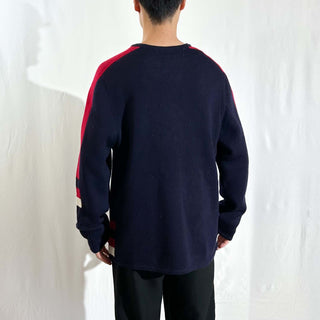 90's Lands' End ウール ライン ニット セーター