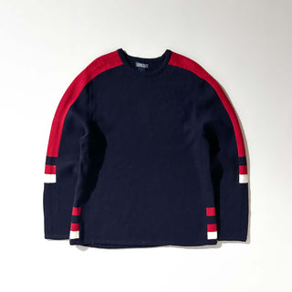 90's Lands' End ウール ライン ニット セーター