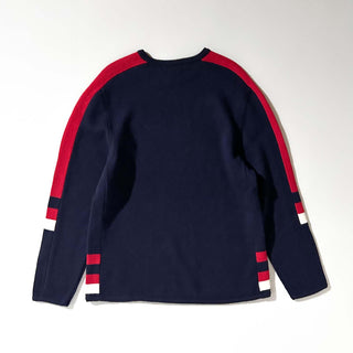 90's Lands' End ウール ライン ニット セーター