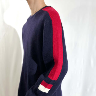 90's Lands' End ウール ライン ニット セーター