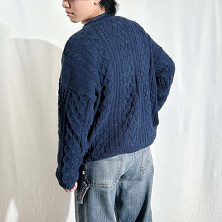 90's Structure リネン×コットン フィッシャーマン アラン ニット セーター