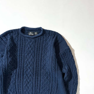 90's Structure リネン×コットン フィッシャーマン アラン ニット セーター